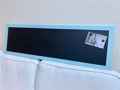 'Blue Ground' Extra Long Magnetic Blackboard with Modern Frame