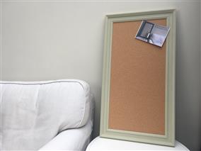 'Ball Green' Large Cork Pinboard with Traditional Frame
