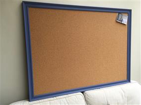 'Drawing Room Blue' Super Size Cork Pinboard with Traditional Frame