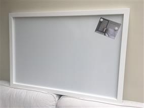 'All White' Giant Magnetic Whiteboard w. Square Frame