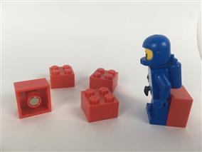 5 LEGO Brick Magnets - Red