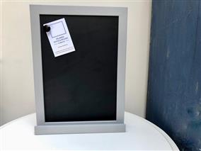 'Manor House Gray' Small Magnetic Blackboard with Shelf &  Slim Frame