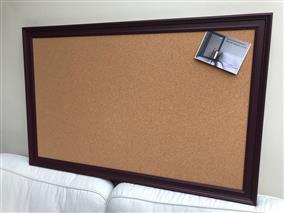 'Brinjal' Giant Cork Pinboard w. Traditional Frame
