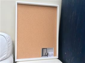 'All White' Large Cork Pinboard w. Box Frame