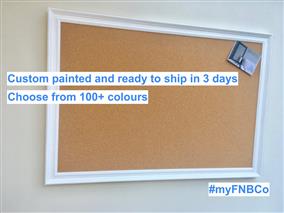 Ready To Ship - Giant Cork Pinboard with Traditional Frame - 100+ Colours