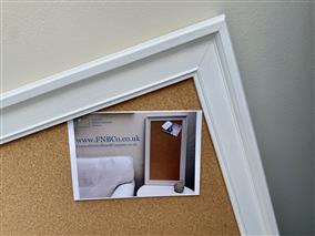 'All White' Large Cork Pinboard with Classical Frame