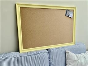 'Dayroom Yellow' Giant Size Quality Pinboard with Traditional Frame