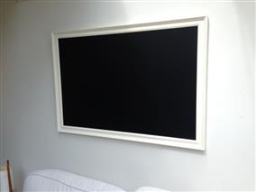 'All White' Giant Magnetic Blackboard with Traditional Frame
