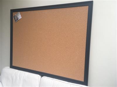 'Railings' Super Size Cork Pinboard w. Traditional Frame