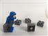5 LEGO Brick Magnets - Grey