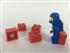 5 LEGO Brick Magnets - Red