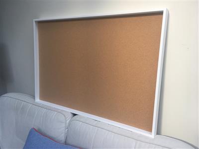 'All White' Giant Cork Pinboard w. Box Frame