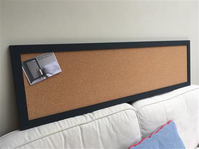 'Railings' Extra Long Cork Pin Board w. Modern Frame
