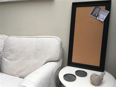 'Pitch Black' Large Cork Pin Board w. Traditional Frame