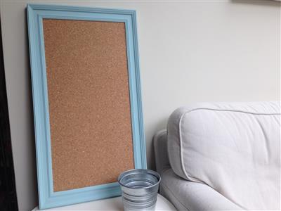 'Blue Ground' Large Cork Pinboard w. Traditional Frame