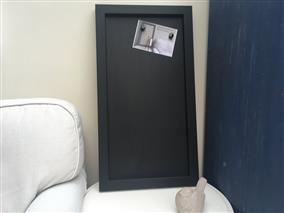'All Black' Large Magnetic Blackboard w. Square Frame