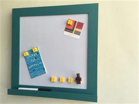 'Vardo' Small Magnetic Whiteboard w. Modern Frame & Shelf