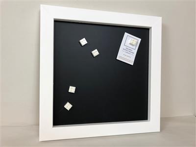 'All White' Small Magnetic Blackboard w. Square Frame