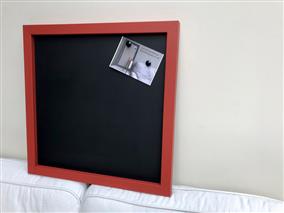 Ready To Ship - Extra Large Magnetic Blackboard w. Square Red Frame