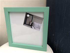 Ready To Ship - Small Magnetic Whiteboard w. Square Green Frame