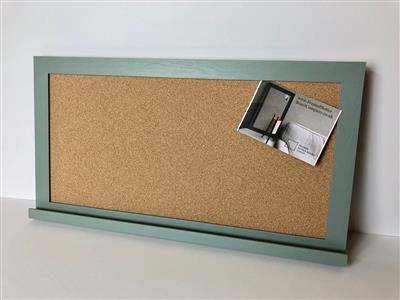 'Oval Room Blue' Large Cork Pinboard w. Modern Frame & Shelf