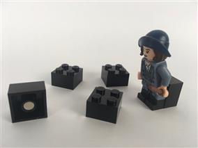 5 LEGO Brick Magnets - Black