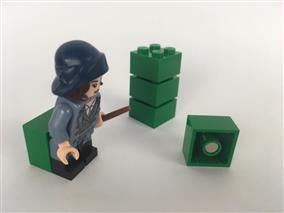 5 LEGO Brick Magnets - Green