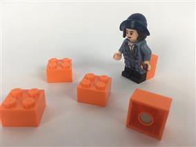 5 LEGO Brick Magnets - Orange