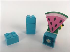 5 LEGO Brick Magnets - Turquoise