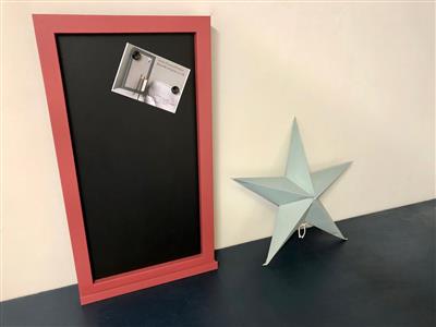 'Incarnadine' Large Magnetic Blackboard w. Square Frame & Shelf