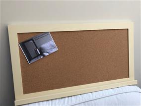 'Farrow's Cream' Large Cork Pin Board w. Modern Frame & Shelf