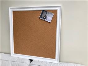 'All White' Extra Large Noticeboard with Traditional Frame