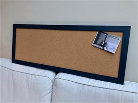 'Stiffkey Blue' Long Cork Pin Board w. Modern Frame