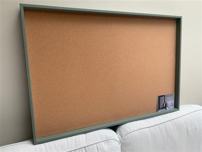 'Card Room Green' Giant Cork Pinboard w. Box Frame