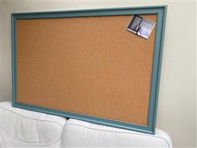 'Oval Room Blue' Super Size Cork Pin Board w. Classical Frame