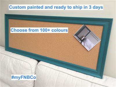 Ready To Ship - Long Cork Pinboard with Traditional Frame - 100+ Colours