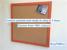Ready To Ship - Extra Large Cork Pinboard w. Modern Frame - 100+ Frame Colours