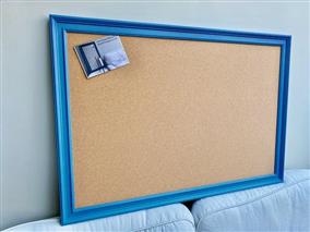 'Cook's Blue' Giant Cork Pin Board w. Traditional Frame