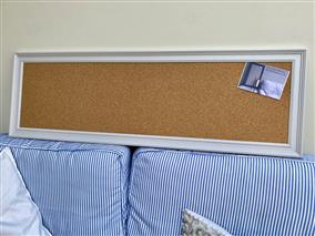 'Cornforth White' Extra Long Cork Pinboard with Traditional Frame