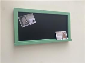 'Arsenic' Large Magnetic Blackboard w. Square Frame & Shelf