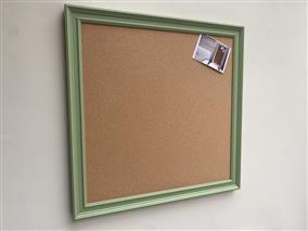 'Saxon Green' Extra Large Cork Pin Board w. Traditional Frame